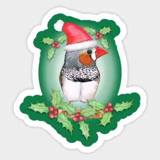 Zebra finch Christmas style Sticker